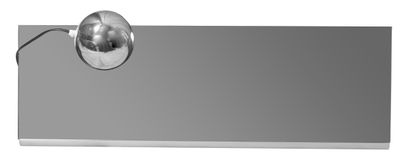 Rectangular mirror with brushed metal base,...
