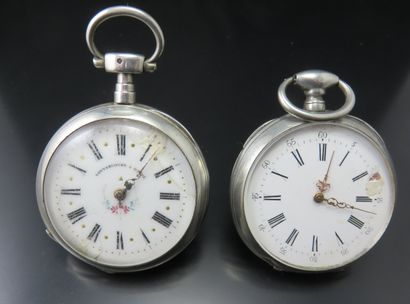 Lot de deux montres de gousset en argent...