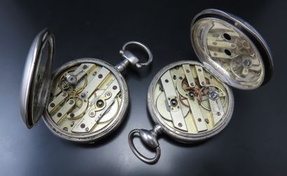 Lot de deux montres de gousset en argent...
