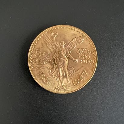 Une pièce de 50 pesos Mexique de 1947, en...