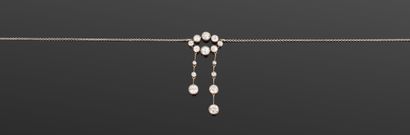 Collier dit négligé en or gris 585‰ et argent...