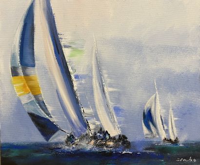 Victor SPAHN (1949)
La voile jaune et bleue
Huile...
