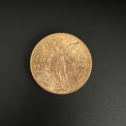 Une pièce de 50 pesos Mexique de 1947, en...