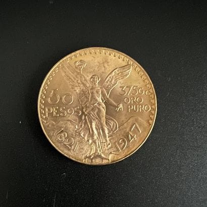 Une pièce de 50 pesos Mexique de 1947, en...