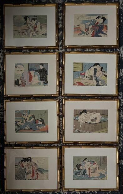 JAPON - Époque MEIJI (1868-1912)
Huit estampes...