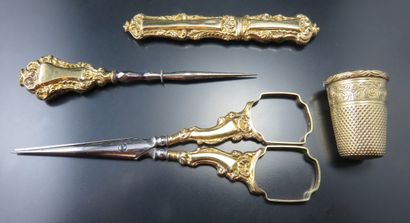 Ensemble d'accessoires de couture en or 750‰...