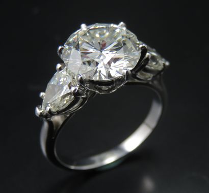 Bague en or gris 750‰ et platine, ornée d'un...