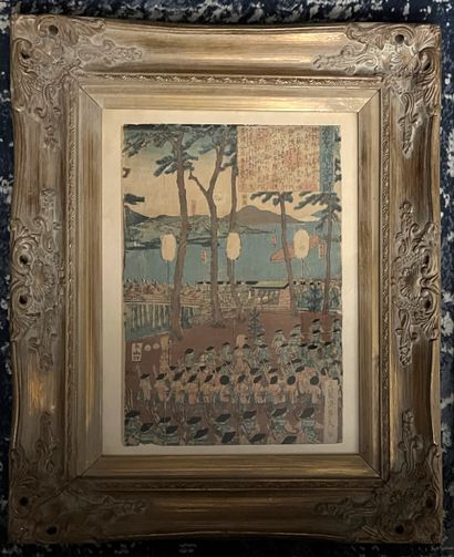 Ensemble de cinq estampes :
- KUNIYOSHI (Japon,...