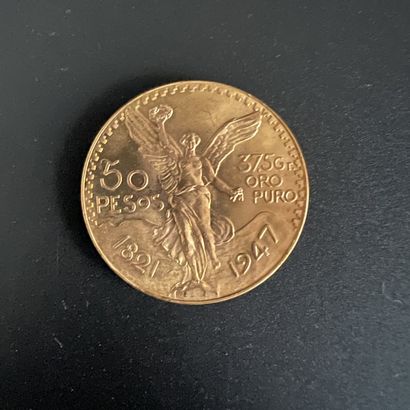 Une pièce de 50 pesos Mexique de 1947, en...