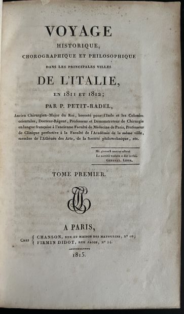 PETIT-RADEL (Philippe). Voyage historique,...