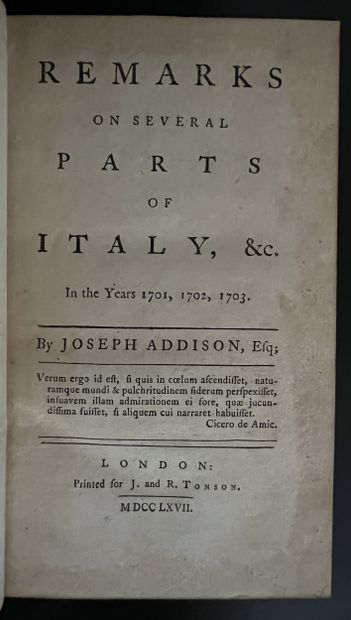 ADDISON (Joseph). Remarks on several parts...