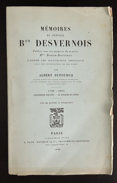 DESVERNOIS (Nicolas-Philibert). Mémoires...