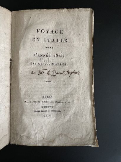 MALLET (Georges). Voyage en Italie dans l’année...