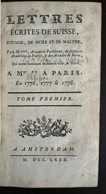ROLAND DE LA PLATIÈRE (Jean-Marie). Lettres...