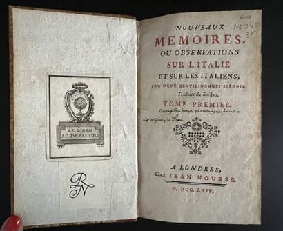 [GROSLEY (Pierre-Jean)]. Nouveaux mémoires...
