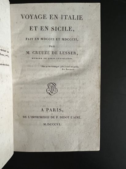 CREUZÉ DE LESSER (Auguste de). Voyage en...
