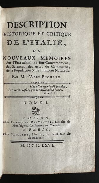 RICHARD (Jérôme). Description historique...