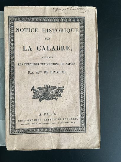RIVAROL (Auguste). Notice historique sur...