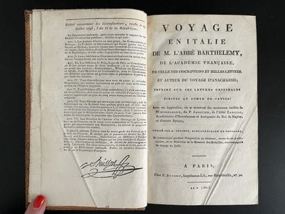 BARTHÉLÉMY (Jean-Jacques). Voyage en Italie...