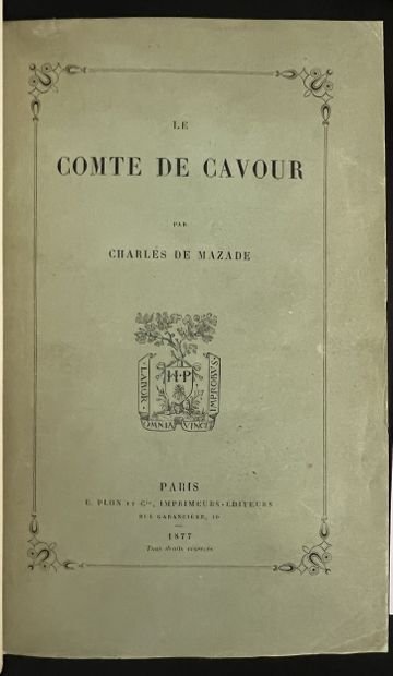 [Camillo Cavour, comte de Cavour] [Risorgimento]....