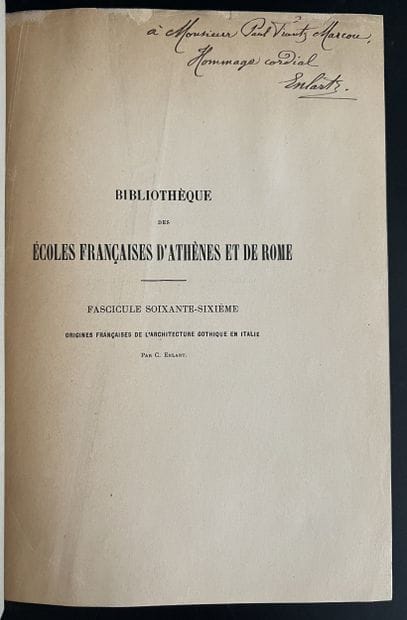 ENLART (Camille). Origines françaises de...