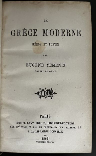 YEMENIZ (Eugène). La Grèce moderne. Héros...