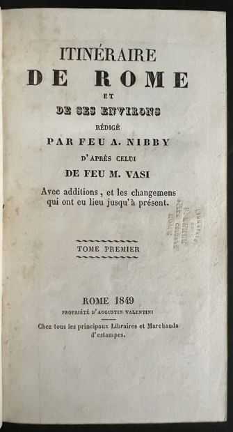 NIBBY (Antonio). Itinéraire de Rome et de...