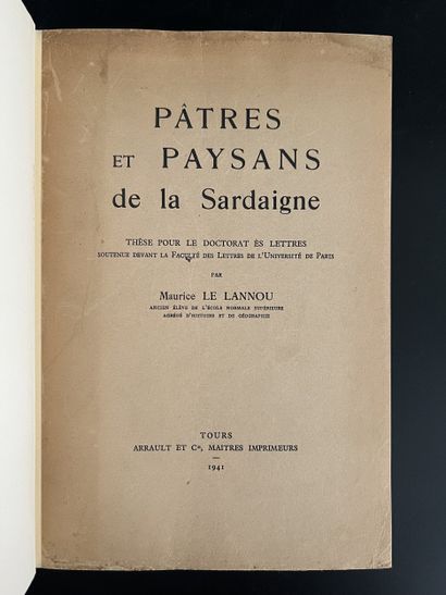 LE LANNOU (Maurice). Pâtres et paysans de...