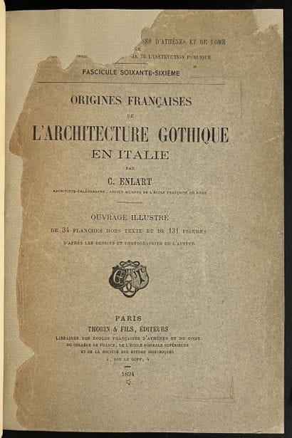 ENLART (Camille). Origines françaises de...