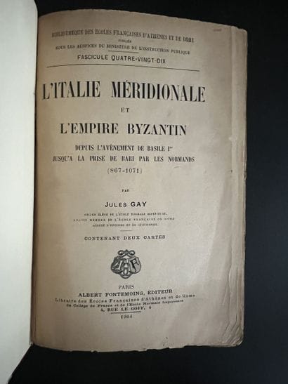 GAY (Jules). L'Italie méridionale et l'Empire...