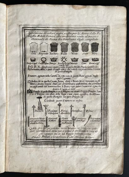 [Héraldique]. [GIGLI (Girolamo)]. Le arme...