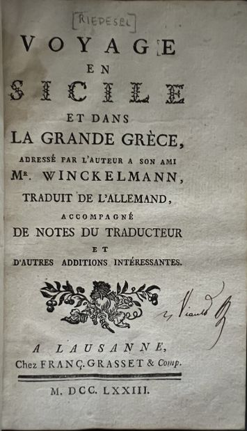 [RIEDESEL (Johann Hermann von)]. Voyage en...