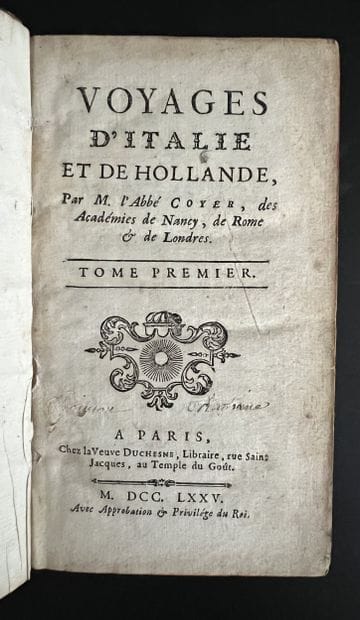 COYER (Gabriel-François). Voyages d'Italie...
