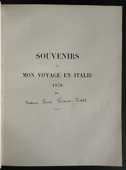 [Inédit ?]. FIRMIN-DIDOT (Marie, née LE RAT...