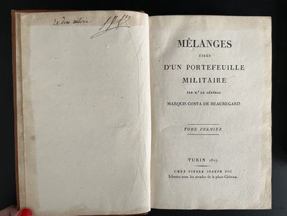 COSTA DE BEAUREGARD (Joseph Henri). Mélanges...