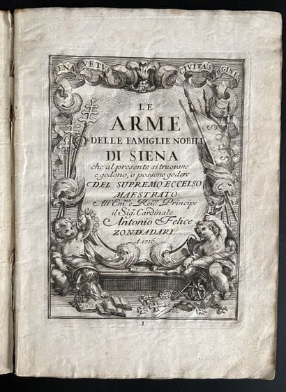 [Héraldique]. [GIGLI (Girolamo)]. Le arme...