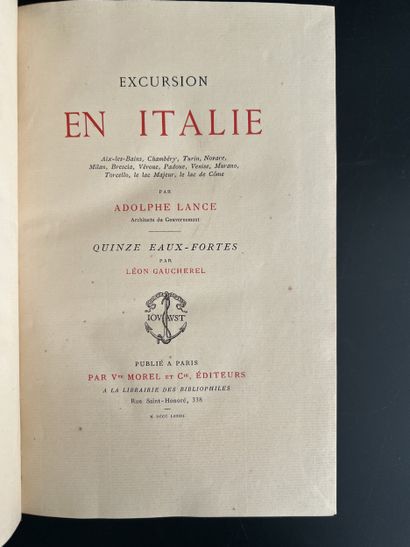 LANCE (Adolphe). Excursion en Italie. Aix-Les-Bains,...