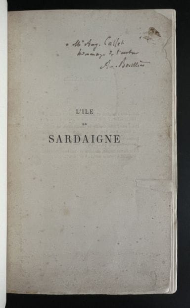 BOULLIER (Auguste). L’île de Sardaigne. Description....