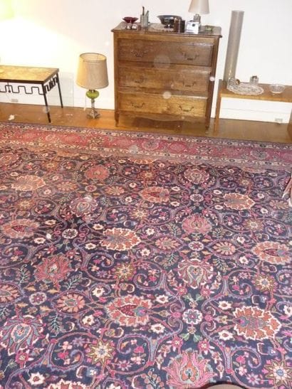 TABRIZ, Iran.

Tapis à fond bleu nuit à décor...