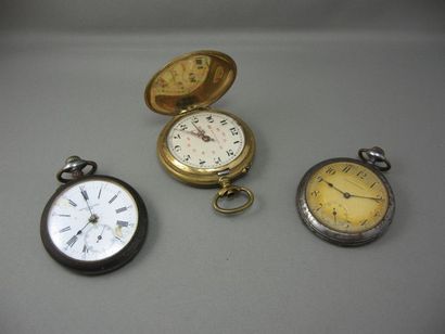 Lot de 3 Montres gousset 
en acier pour 2...
