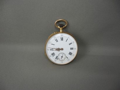 Montre gousset 
en or guilloché à décor de...