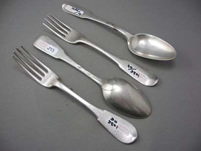 Cuillère à soupe
en argent uni plat. XVIIIème....