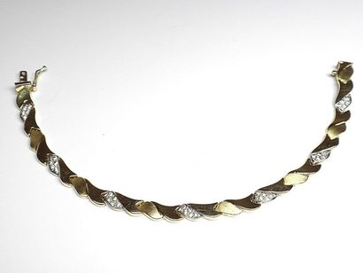 Bracelet articulé bicolore mat et brillant...