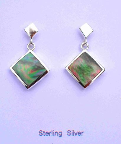 Paire de boucles d'oreilles argent en clos...