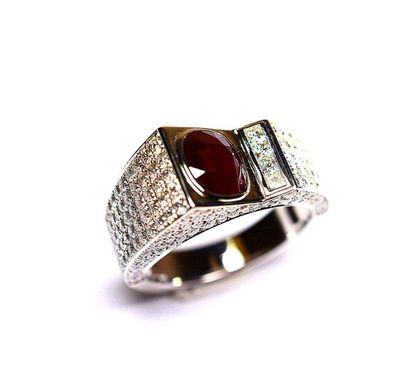 Bague or blanc style Art Déco ornée d'un...