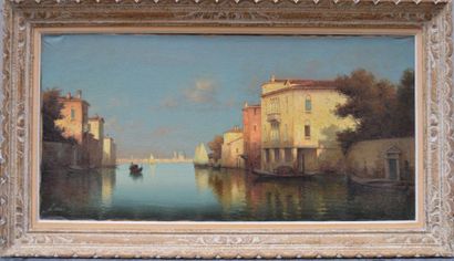 Alphonse LECOZ (XIX-XX), Venise, canal lateral,...