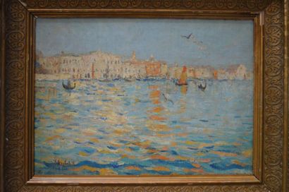 Ecole ITALIENNE, Venise, huile sur toile...