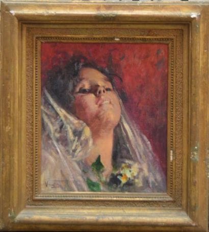 Ecole ITALIENNE XX ème, Portrait de jeune...