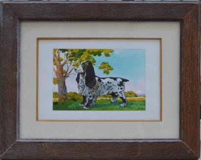 Jean Alfred DUPUICH, Cocker, Fine aquarelle...