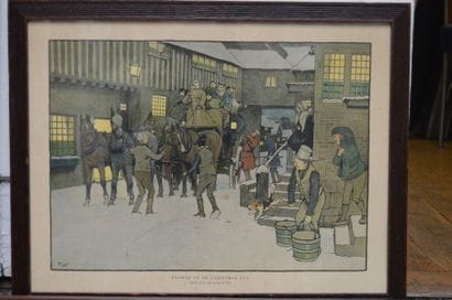 Cecil ALDIN (1870-1935), Arrêtés par la neige...